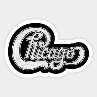 Chicago / Retro Styled Faded Design (White) Sticker